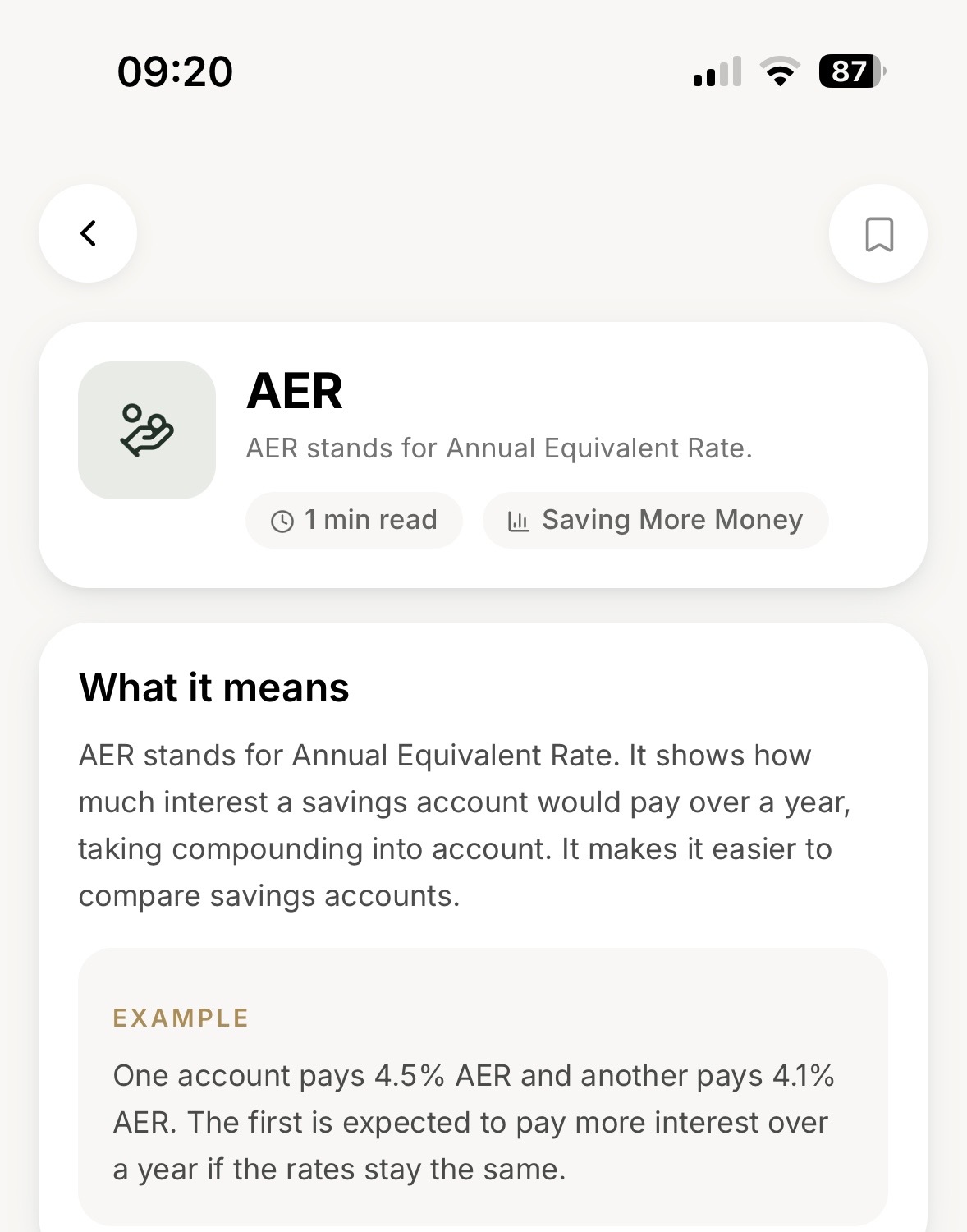 A Seed dictionary entry explaining AER